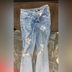 American Eagle Outfitters Light Blue Distressed Skinny Jeans